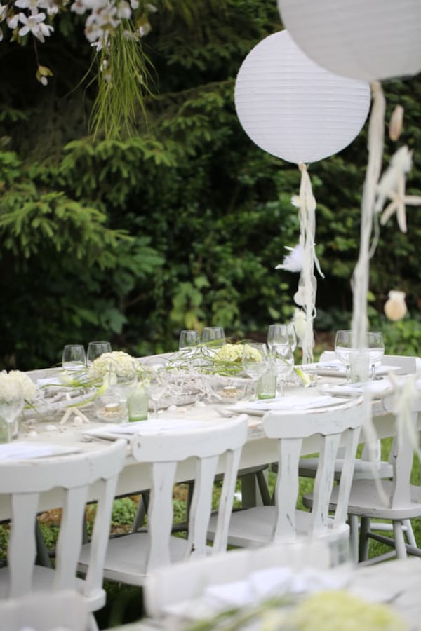 chemin de table pour mariage blanc