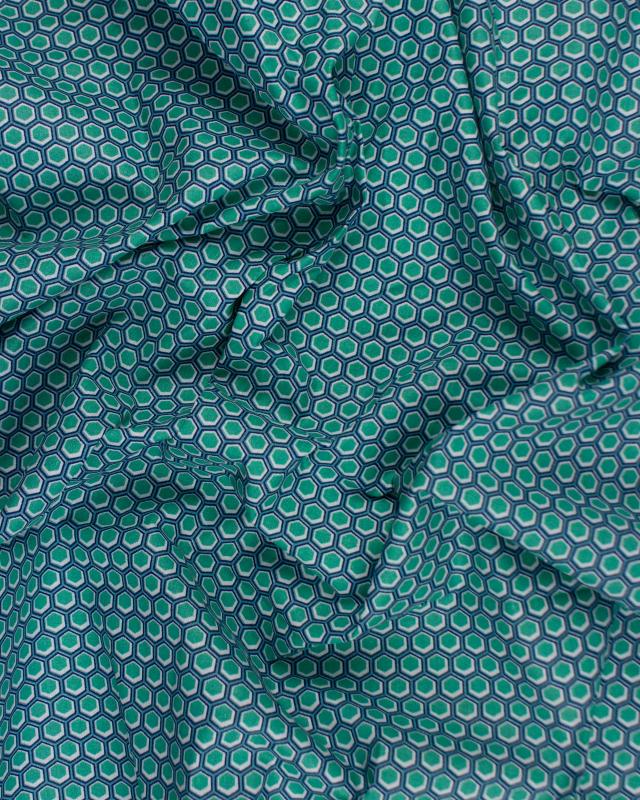 Cotton poplin Alveole Green - Tissushop