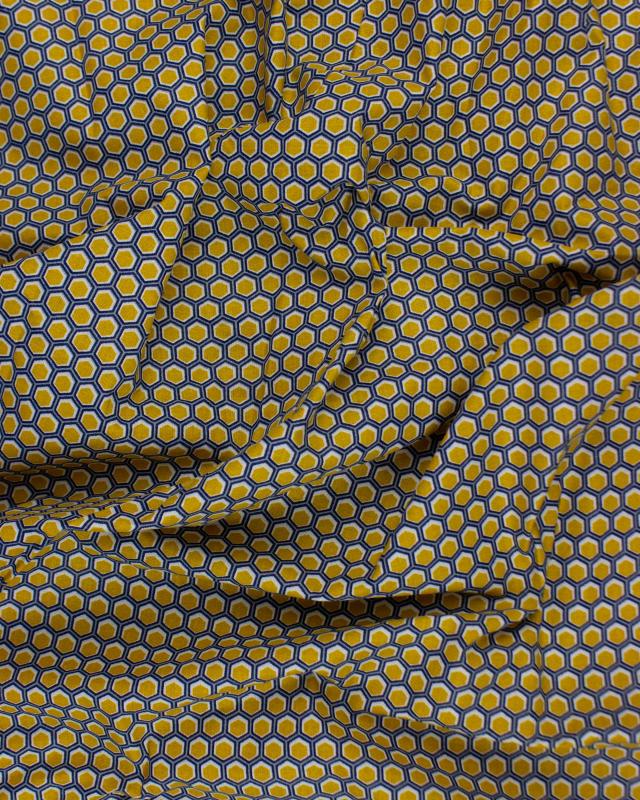 Cotton poplin Alveole Mustard - Tissushop