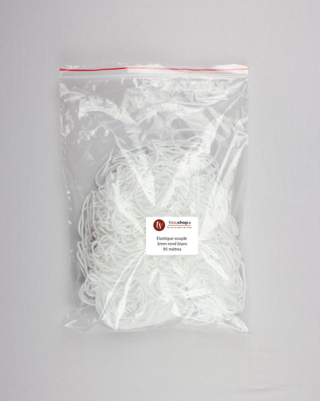 Soft elastic round 3mm - special mask White - Tissushop