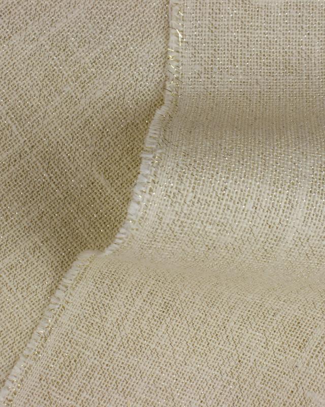 Gold lurex burlap - 290 gr / m2 - 120 cm White - Tissushop