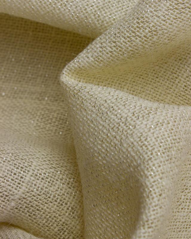 Toile de jute lurex or - 290 gr/m2 - 120 cm Blanc - Tissushop