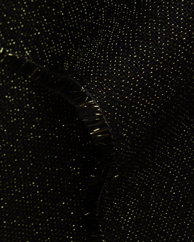 Toile de jute lurex or - 290 gr/m2 - 120 cm Noir - Tissushop
