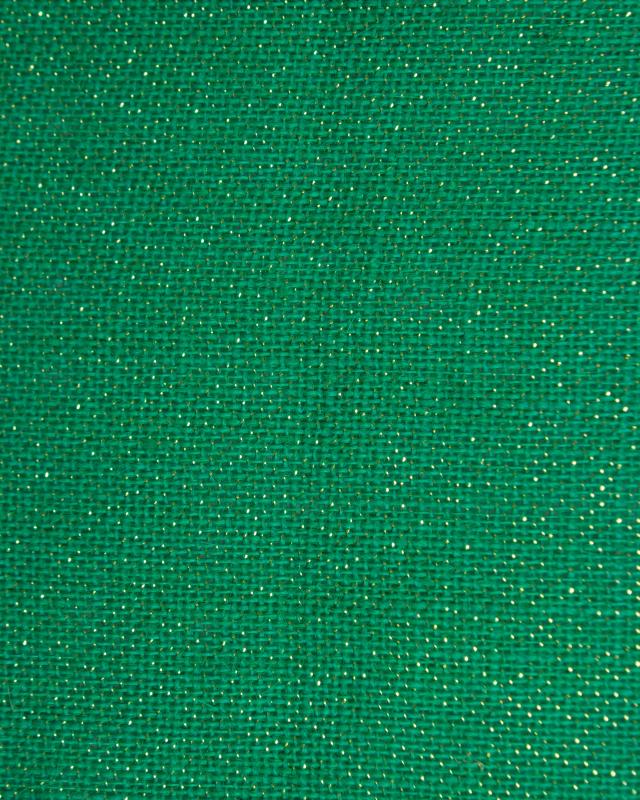 Toile de jute lurex or - 290 gr/m2 - 120 cm Vert Sapin - Tissushop