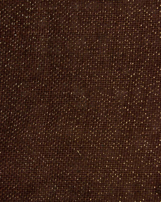 Toile de jute lurex or - 290 gr/m2 - 120 cm Marron - Tissushop