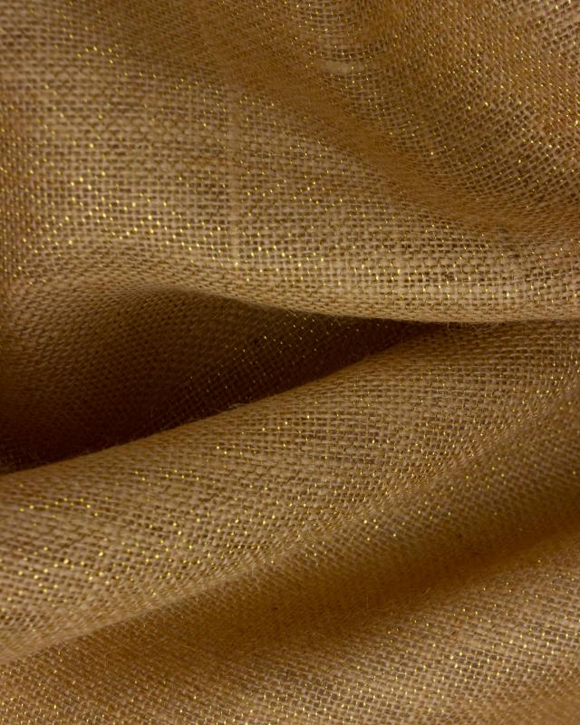 Gold lurex burlap - 290 gr / m2 - 130 cm Natural - Tissushop