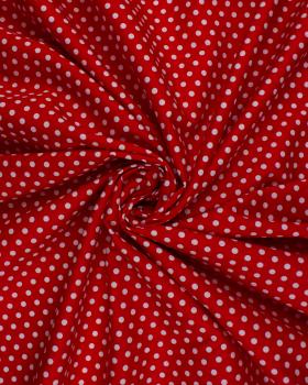 Cotton poplin medium white dots on background Red - Tissushop