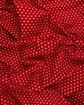 Cotton poplin medium white dots on background Red - Tissushop