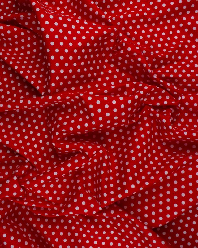 Cotton poplin medium white dots on background Red - Tissushop