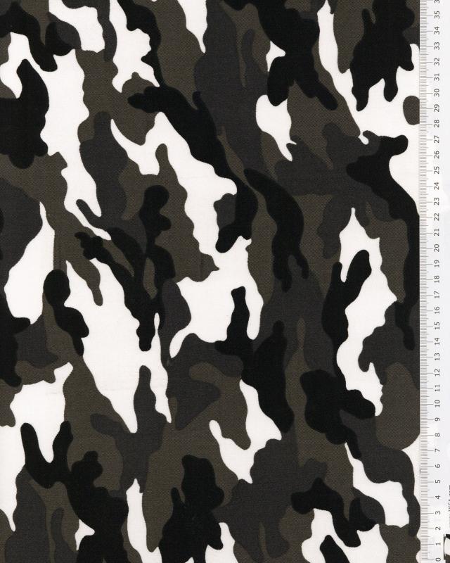 Imprimé Camouflage Blanc - Tissushop