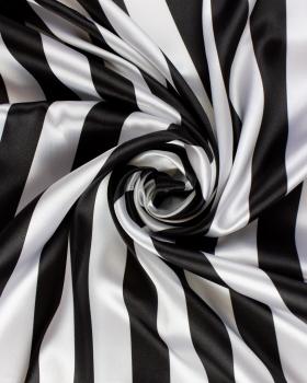 Satin Stripes black and White - Tissushop