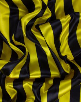 Satin Stripes black and Yellow - Tissushop