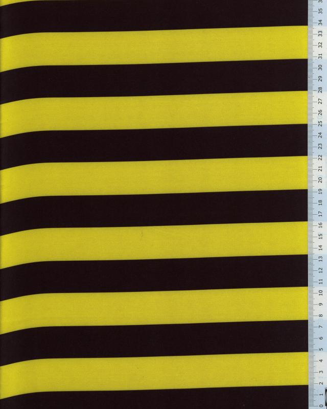 Satin Stripes black and Yellow - Tissushop