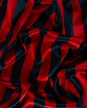 Satin Red Stripes and Black - Tissushop