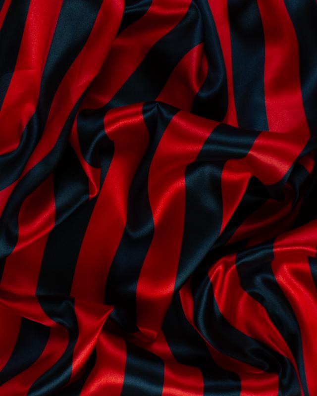 Satin Red Stripes and Black - Tissushop