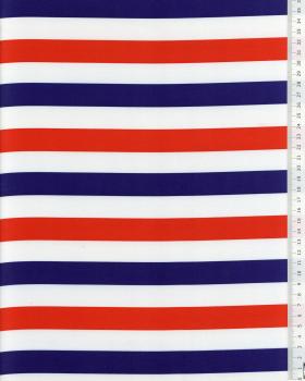 Satin Rayures Bleu Blanc Rouge - Tissushop