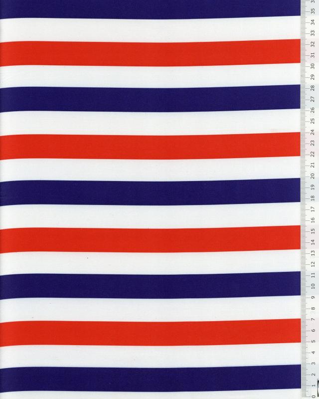 Satin Stripes Blue White Red - Tissushop