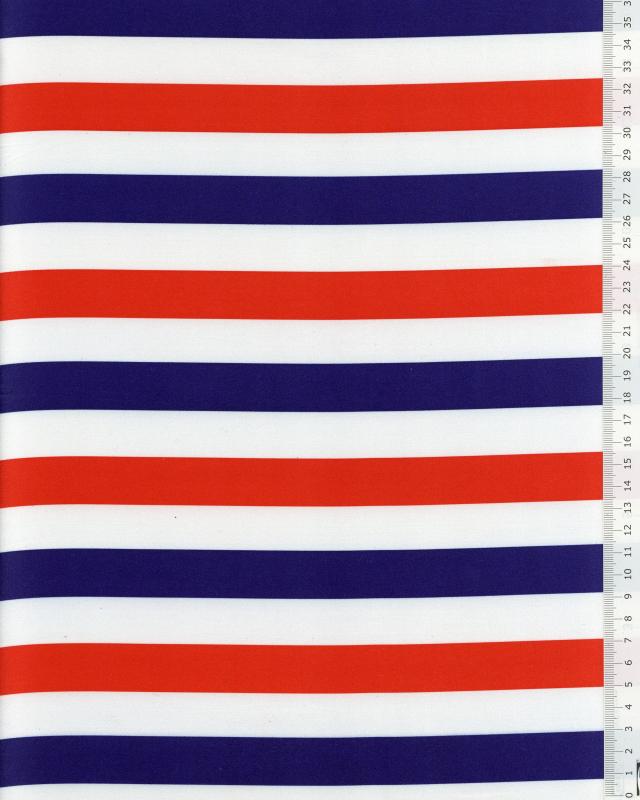 Satin Rayures Bleu Blanc Rouge - Tissushop