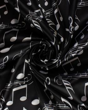 Satin Musical Notes Black - Tissushop