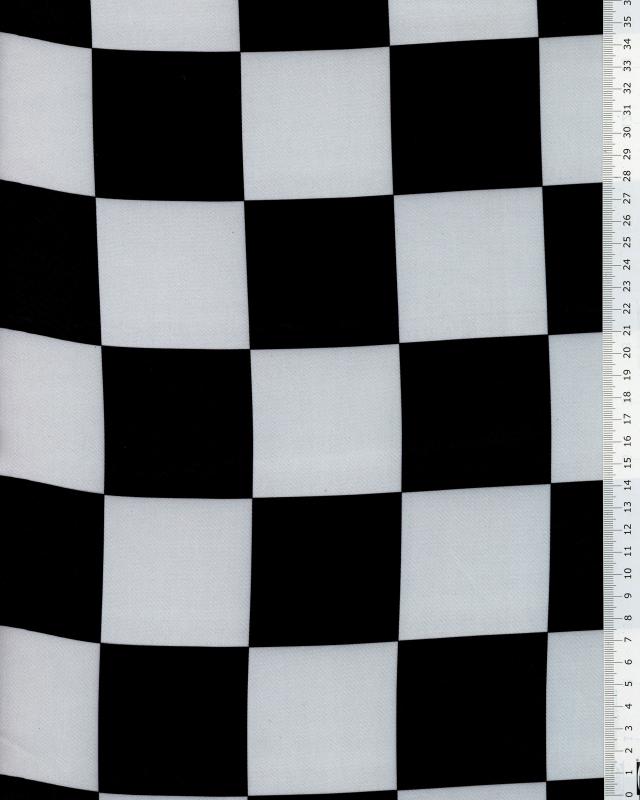 Satin Damier Noir et Blanc - Tissushop