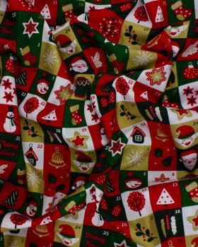 Cotton poplin printed - advent calendar Green - Tissushop