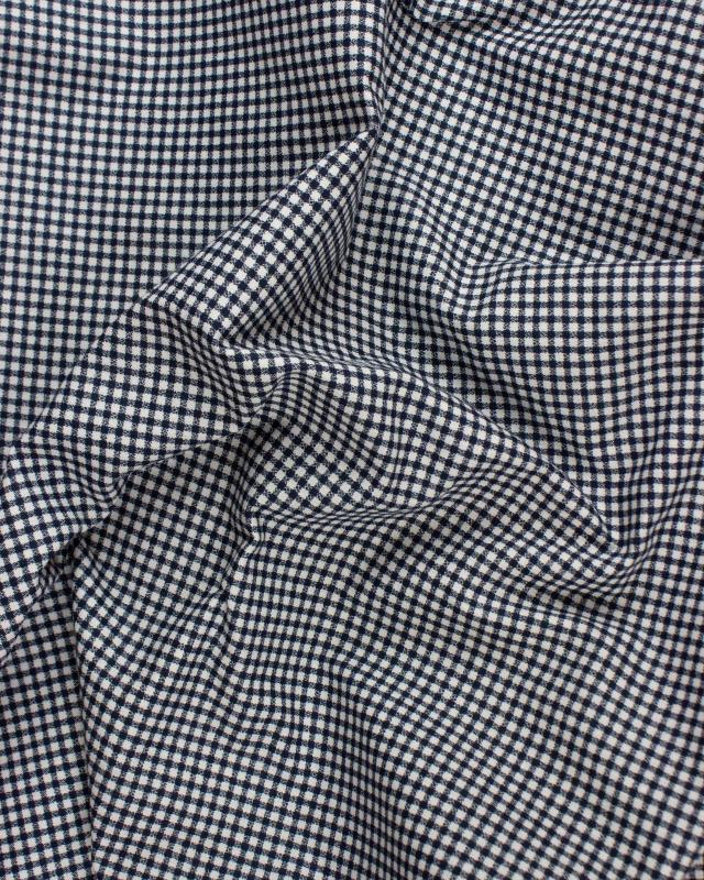 Poly / Cotton Gingham Navy Blue - Tissushop
