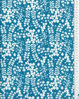 Imprimé végétal Bleu Turquoise - Tissushop