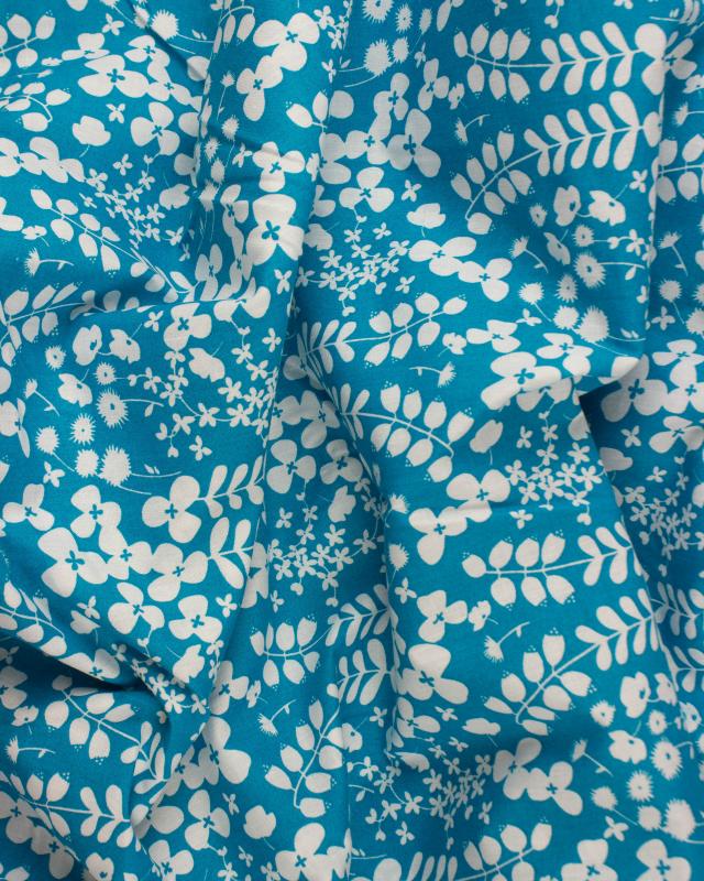 Plant print Turquoise Blue - Tissushop