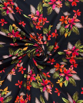 Island flowers viscose Black - Tissushop