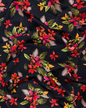 Island flowers viscose Black - Tissushop