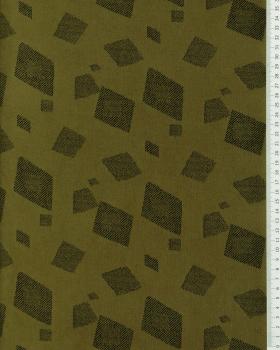 Suede geometric pattern Khaki - Tissushop