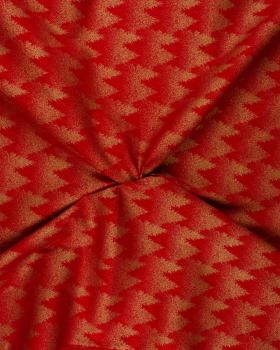 Printed cotton Christmas tree - background Red - Tissushop