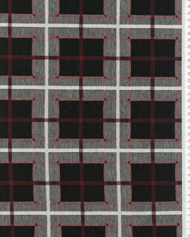 Checkered mesh Bordeaux - Tissushop