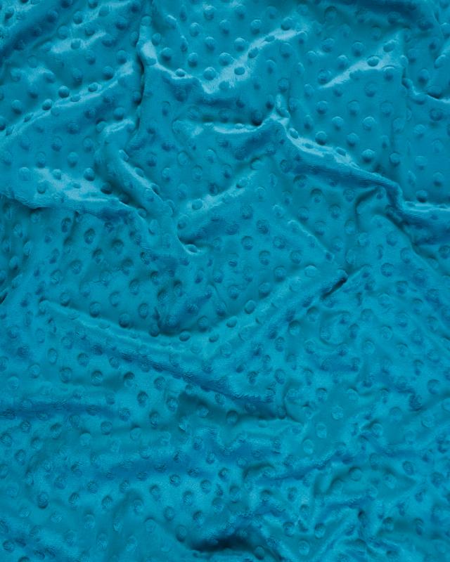 Dot minkee fleece Turquoise Blue - Tissushop