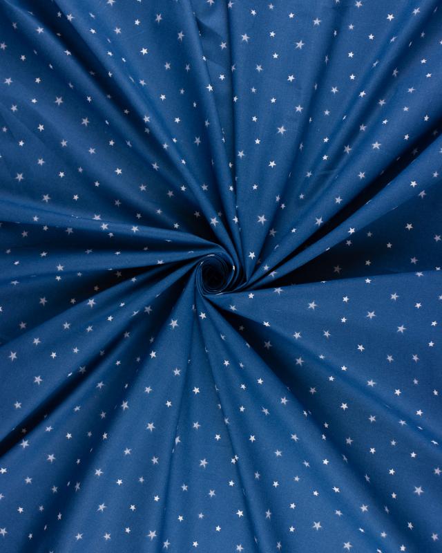 Popeline de coton étoiles Bleu Nuit - Tissushop
