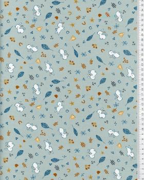 Rabbits cotton popelin Light Blue - Tissushop