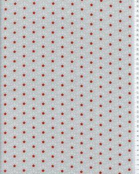 Popeline de coton étoiles et cristaux Rouge - Tissushop
