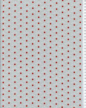 Stars and crystals cotton popelin Red - Tissushop