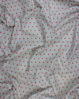 Stars and crystals cotton popelin Red - Tissushop