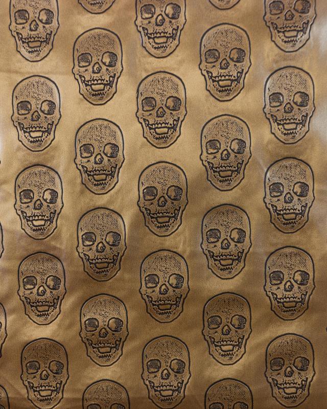 Imitation leather skull printed Gold - Tissushop