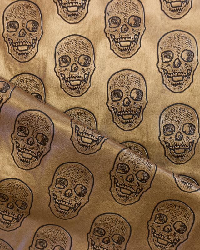 Imitation leather skull printed Gold - Tissushop