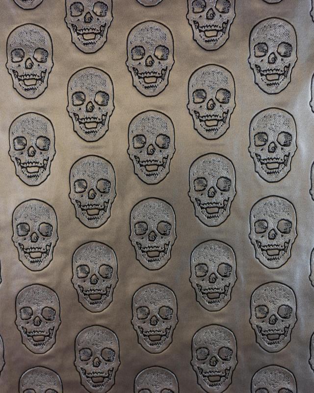 Imitation leather skull printed Silver - Tissushop