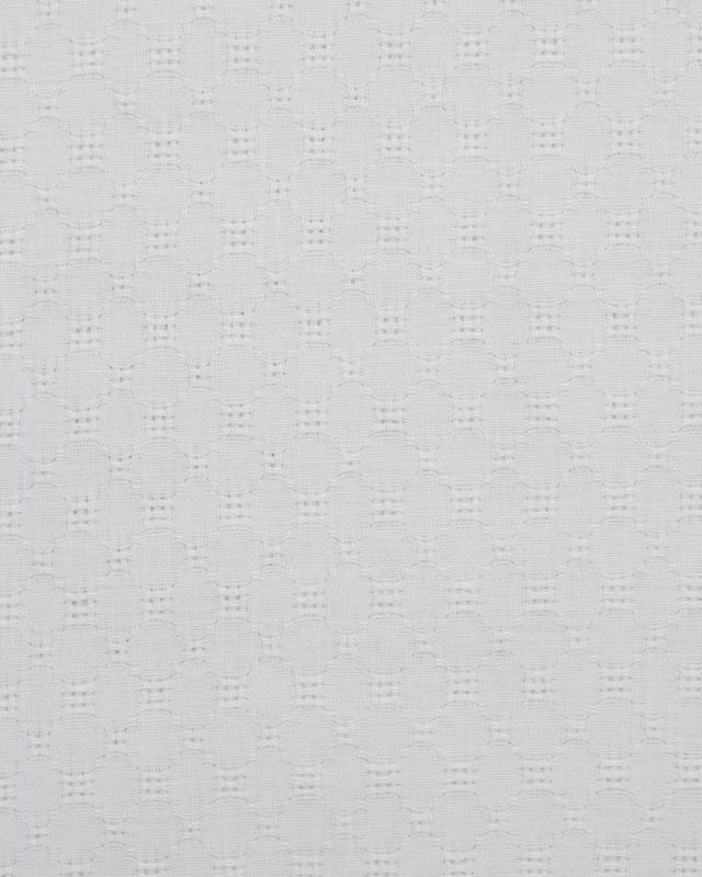 Popeline de coton ajourée Blanc - Tissushop