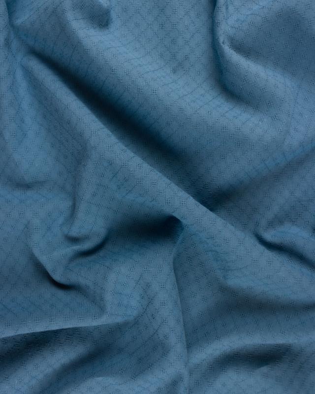 Openwork dyed cotton popelin Blue - Tissushop