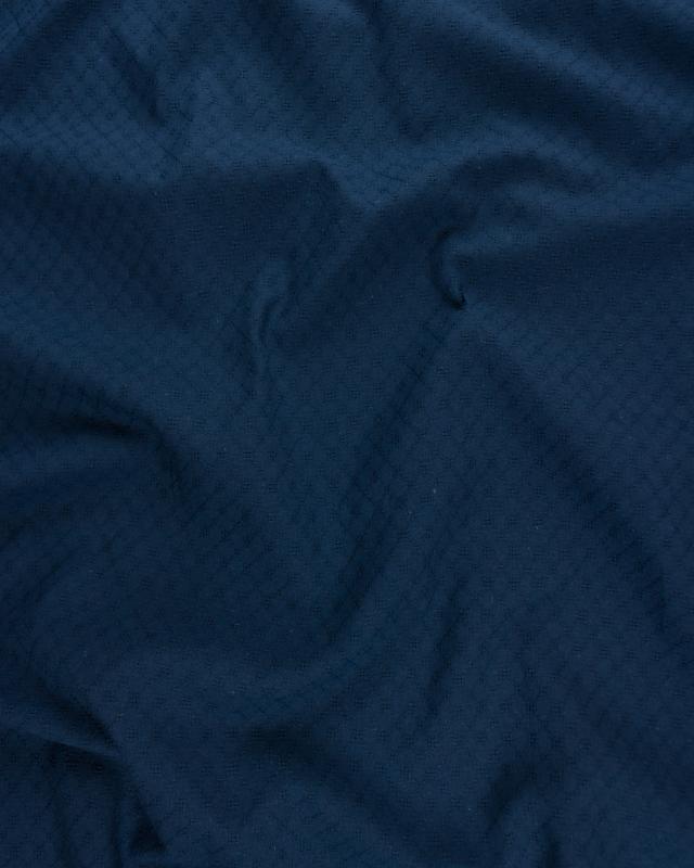 Openwork dyed cotton popelin Navy Blue - Tissushop