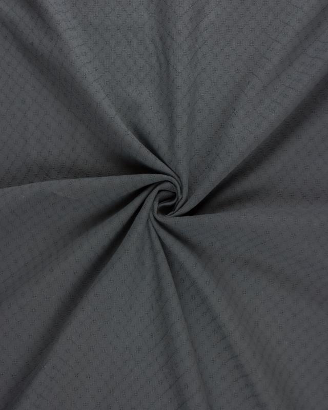 Openwork dyed cotton popelin Dark Grey - Tissushop