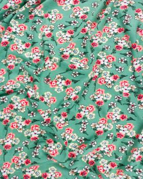 Flowery jersey Eucalyptus Green - Tissushop