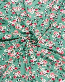 Flowery jersey Eucalyptus Green - Tissushop