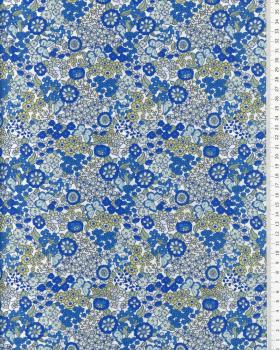 Cotton Flowers and butterfly pattern Blue - Tissushop