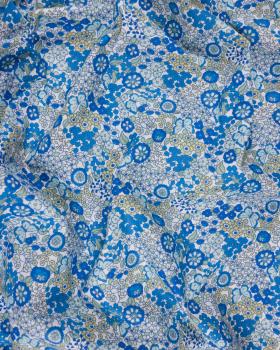 Cotton Flowers and butterfly pattern Blue - Tissushop